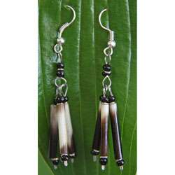 Aluminum and Porcupine Quill Earrings (Kenya)  