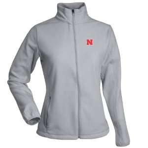 Nebraska Womens Sleet Full Zip Fleece (Grey):  Sports 