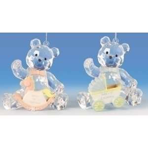   Crystal Babys First Christmas Teddy Bear Ornaments: Home & Kitchen