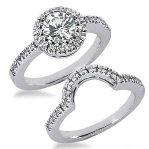  1.18 Ct. Round Diamond Engagement Ring Set Jewelry