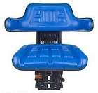 New Ford / Hesston Tractor Seat w/ Base & Flip Up Seat Cushion in Blue