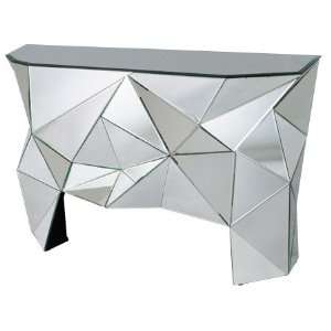  MULTIFACET MIRRORED CONSOLE TABLE