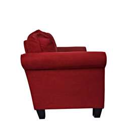 Provant Flared Arm Crimson Red Microfiber Sofa  