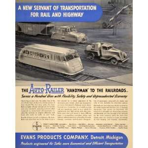  1937 Ad Evans Products Detroit Transportation Railroad 