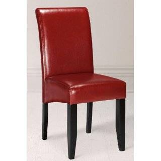   PCS set CAPPUCCINO Red Leather Dining Chairs MD002 R: Home & Kitchen