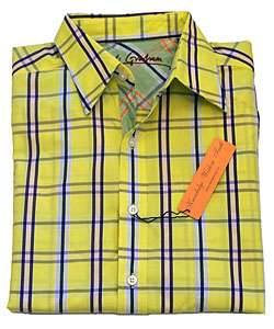 Robert Graham Mens Yellow Plaid Long Sleeve Shirt  Overstock