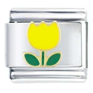  Yellow Tulip Flower Italian Charms Bracelet Link: Pugster 