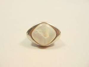 Vintage 925 Silver east west pearl Ring sz 8  