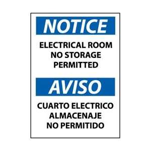 ESN368RB   Notice, Electrical Room No Storage Permitted Bilingual, 14 