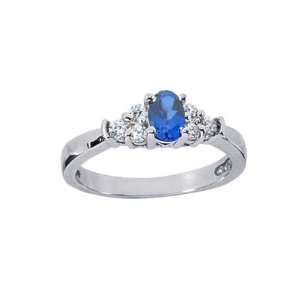  0.82 Ct Platinum Oval Sapphire and Diamond Ring Jewelry