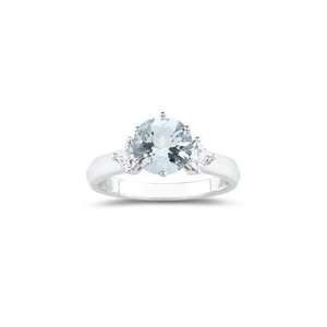  0.40 Ct Diamond & 1.75 Cts Sky Blue Topaz Ring in 18K 