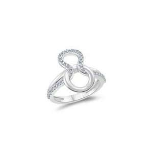  0.32 Cts Diamond Love Knot Ring in 14K White Gold 7.0 