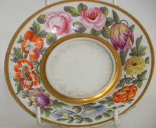   PORCELAIN TWO HANDLED CHOCOLATE CUP AND SAUCER C1850  