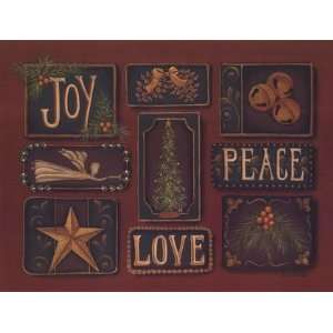  Joy Peace Love by Kim Lewis 16x12