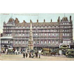   Vintage Postcard Charing Cross Station and Hotel   London England UK