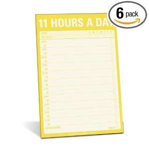  Knock Knock Classic Note Pad 11 Hours A Day (Pack of 6 