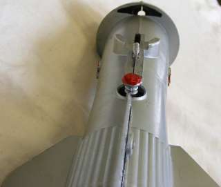   ASTRO MFG. METAL ROCKET / GUIDED MISSILE MECHANICAL COIN BANK!  