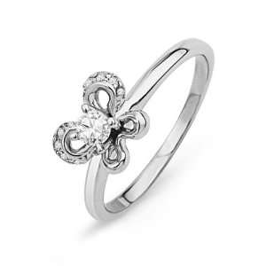  Sterling Silver Round Diamond Promise Ring (1/6 cttw): D 