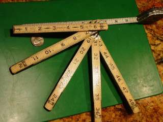 STANLEY NO 106 WHITE FOLDING WOODEN TAPE MEASURE  
