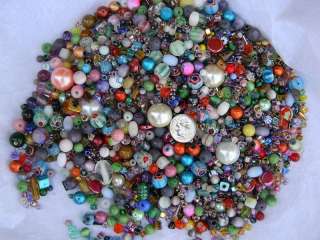 Huge 1 Pound Bag Lot of Mixed Assorted Glass Beads  