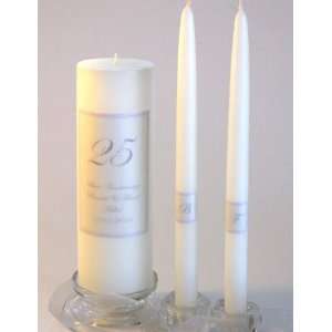 25th Anniversary Candle & Matching Tapers
