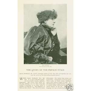  1895 French Actress Sarah Bernhardt illustrated 