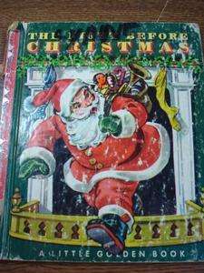   THE NIGHT BEFORE CHRISTMAS Golden Book Clement C Moore Corinne Malvern