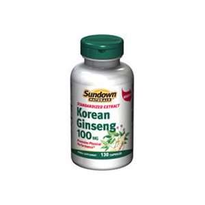 Sundown Korean Ginseng Standardized 100 mg herbal supplement capsules 