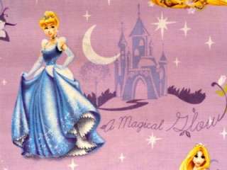 New Disney Princess Fabric BTY Rapunzel Cinderella Tiana Cartoon 