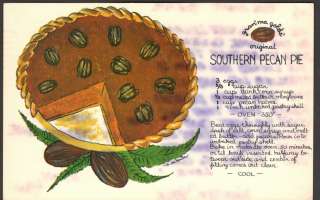 1971 Southern Pecan Pie Recipe Florida FL Postcard Used  