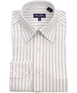 Sean John Mens Navy Stripe Woven Dress Shirt  