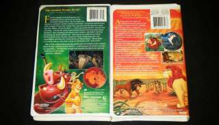   KING II SIMBAS PRIDE Walt Disney Family Animated VHS Movies  