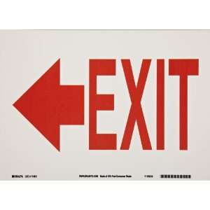  Paper, Red On White Color Sustainable Safety Sign, Legend Exit Arrow