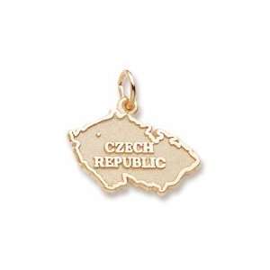  Czech Map Charm in Yellow Gold Jewelry