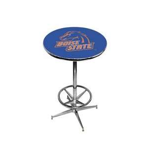  Boise State Pub Table   Chrome Base with Footrest   43 H 