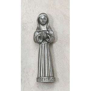  St. Gertrude 3 Patron Saint Statue Genuine Pewter 