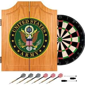  U.S. Army Symbol Wood Dart Cabinet Set 