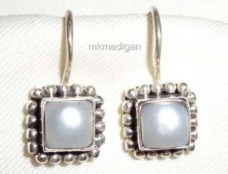 Silpada Sterling Silver Square Pearl Earrings W1394 Boxed Free 