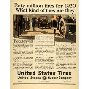  1920 Ad United States Tires Logo US Rubber Pedestrians 