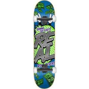  Real Gimme Tha Loot Complete Skateboard   8.0 Blue w 