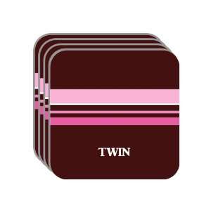 Personal Name Gift   TWIN Set of 4 Mini Mousepad Coasters (pink 