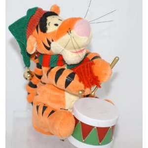   Poohs TIGGER Christmas Deck the Hall Drummer Musical Animated Figure