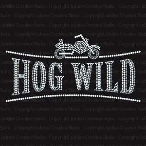  Hog Wild Iron On Rhinestone Crystal T shirt Transfer Arts 