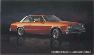 1978 Chevrolet/Chevy Malibu Landau Dealer Adv Postcard  