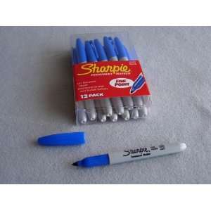 Sanford Sharpie Permanent Marker   Fine Tip, Blue (12 per pack 