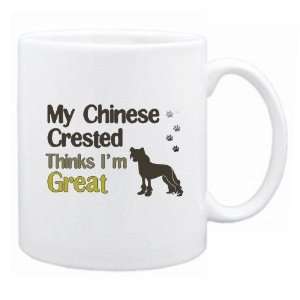   New  My Chinese Crested , Thinks I Am Great  Mug Dog