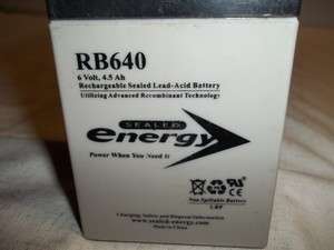 Sealed Energy 6V 4.5Ah Rechargeable Battery RB640  