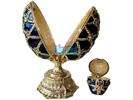 Blue Faberge Egg Crystals Jewellery Jewelry Trinket Ring Gift Box 