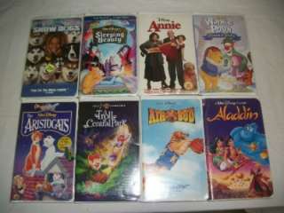   140 Kids Clamshell VHS Movies Lion King Toy Story Pinocchio and More