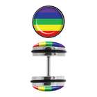 JKL Earrings Rings Fake Rainbow Cheater Plug 16 gauge pair